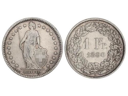 Switzerland - 1 Franco. 1886-B. ... 