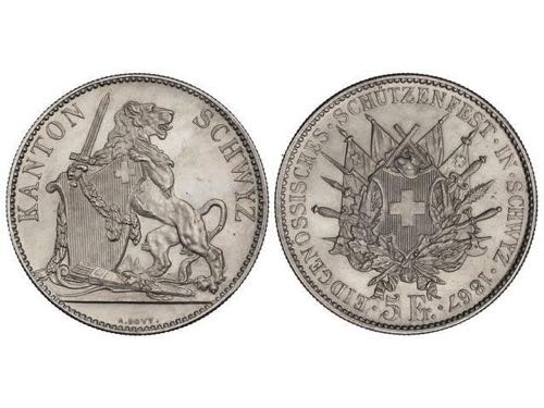 Switzerland - 5 Francos. 1867. ... 