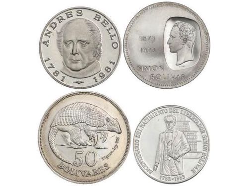 Venezuela - Lote 4 monedas 10, 50 ... 