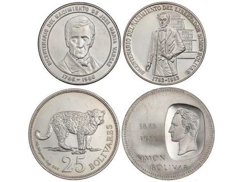 Venezuela - Lote 4 monedas 10, 25 ... 