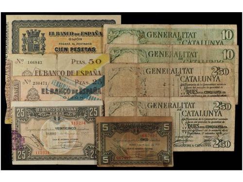 Civil War - Lote 9 billetes 2,50 a ... 