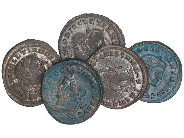 Empire - Lote 5 monedas Follis. ... 