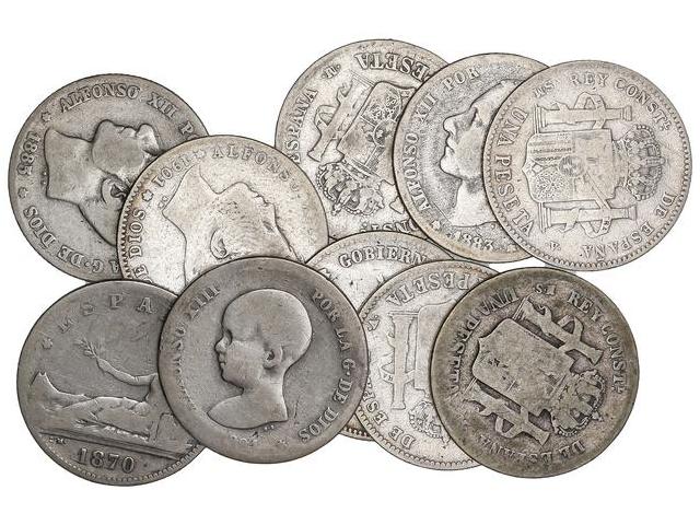 Lote 81 monedas 1 (42) y 2 Pesetas ... 