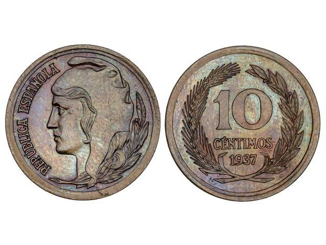 Prueba de 10 Céntimos. 1937. ... 