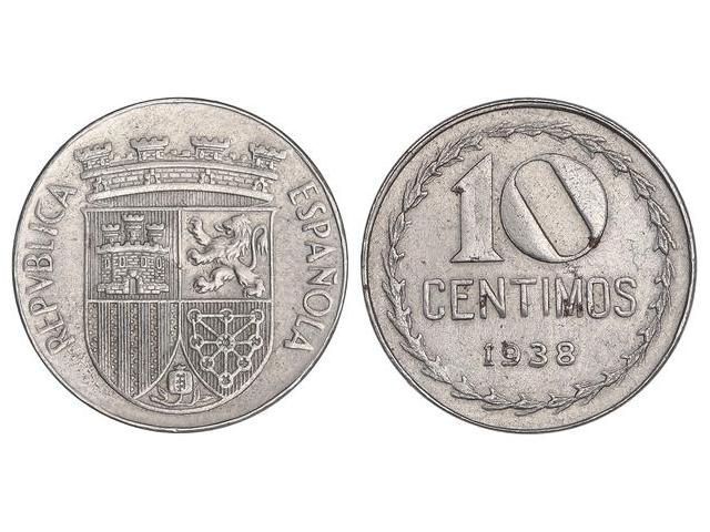 10 Céntimos. 1938. Fe. (Leves ... 