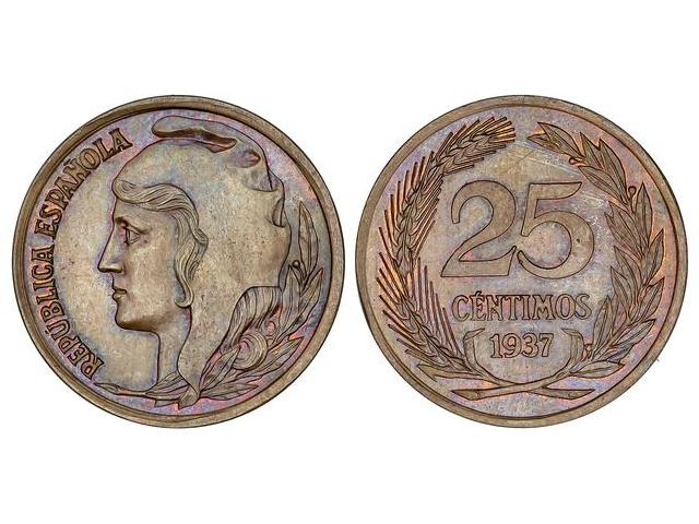 Prueba de 25 Céntimos. 1937. ... 