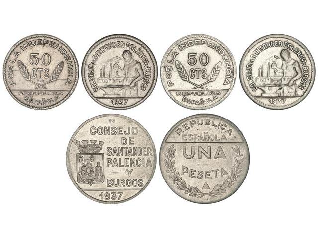 Serie 3 monedas 50 Céntimos (2) y ... 