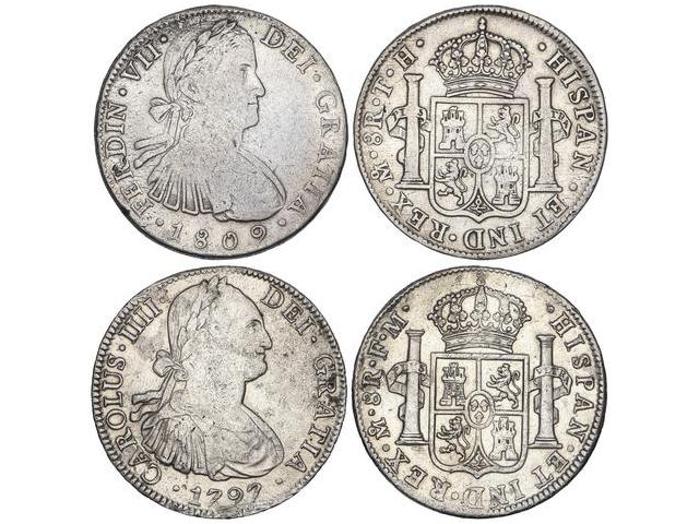 Lote 2 monedas 8 Reales. 1797 y ... 