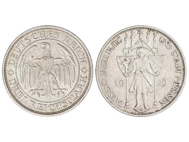 Germany - 3 Reichsmark. 1929-E. ... 
