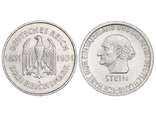 Germany - 3 Reichsmark. 1931-A. ... 