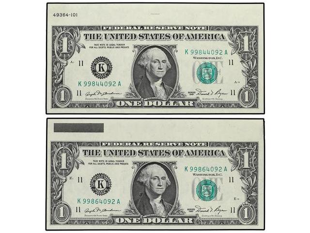 Lote 2 billetes 1 Dólar. 1981. ... 