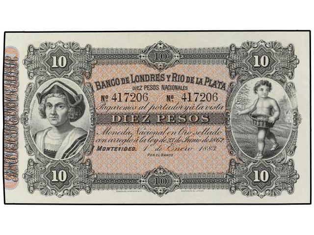 10 Pesos. 1883. URUGUAY. ... 