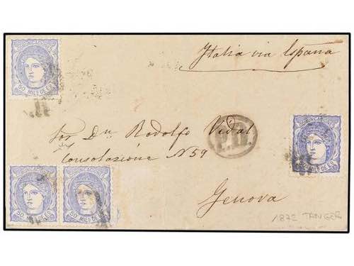 MARRUECOS. 1872. TANGER a GENOVA. ... 