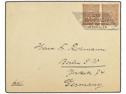 PALESTINA. 1898. Double rate cover ... 