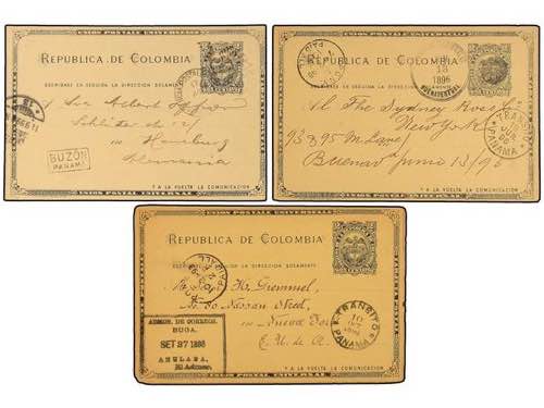 PANAMA. 1896-99. Tres tarjetas de ... 