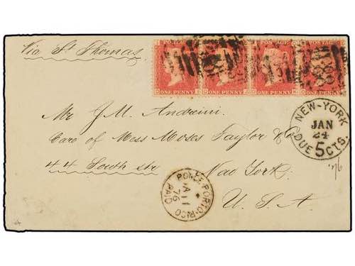PUERTO RICO. 1876. PONCE a NEW ... 