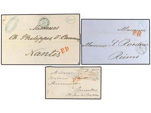 RUSIA. 1862-63. THREE covers from ... 