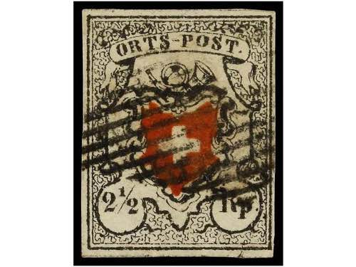 SUIZA. Yv.13. 1850. 2 1/2 rp. ... 