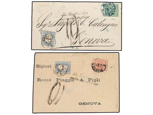 URUGUAY. 1876. Dos cartas de ... 