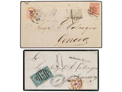URUGUAY. 1879. Dos cartas ... 
