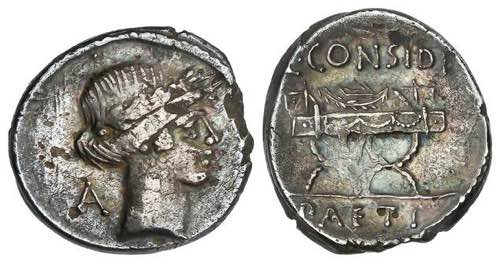 Denario. 46 a.C. CONSIDIA. C. ... 