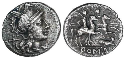 Denario. 206-200 a.C. DECIA. ... 
