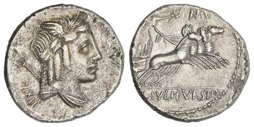 Denario. 85 a.C. JULIA. L. Julius ... 