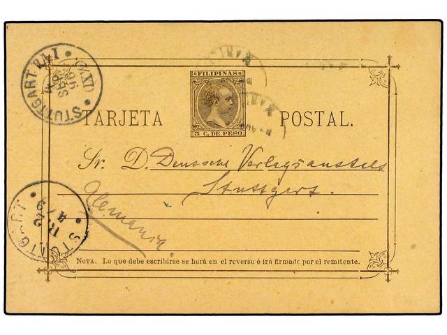 FILIPINAS. 1896. 3 c. Postal ... 