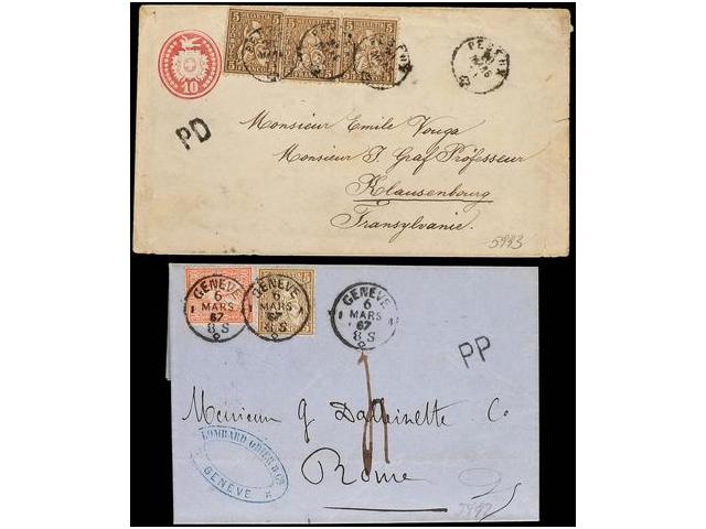 SUIZA. 1867-71. Dos cartas ... 