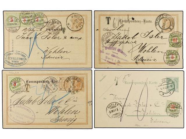 AUSTRIA. 1891-1909. Eight postal ... 