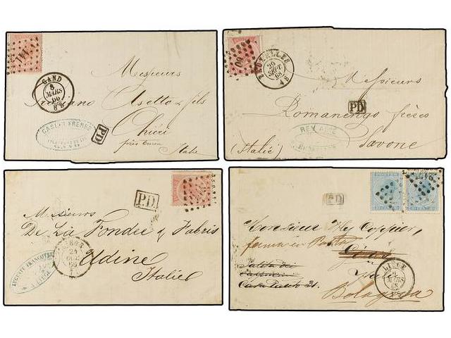 BELGICA. 1866-68. Seven covers to ... 