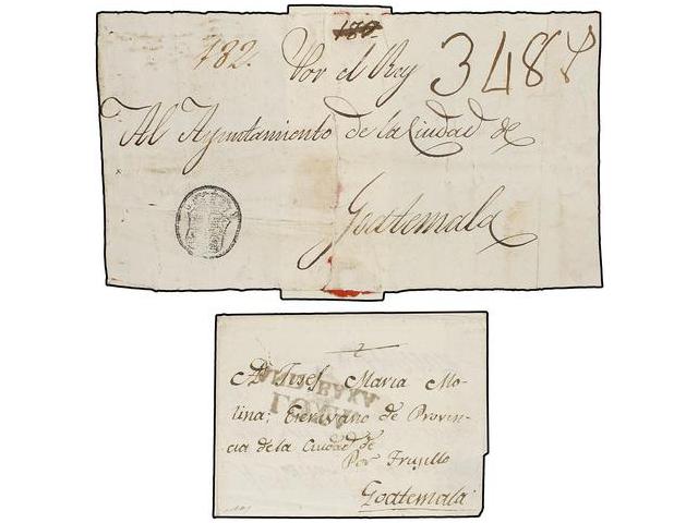 GUATEMALA. (1800 CA.). Dos carta ... 