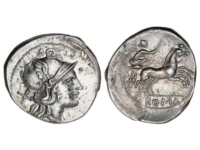 Denario. 157-156 a.C. ANÓNIMO. ... 