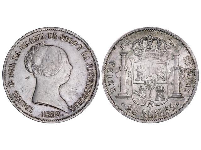 Elizabeth II - 20 Reales. 1852. ... 