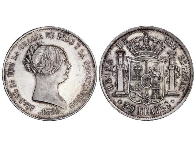 Elizabeth II - 20 Reales. 1850. ... 