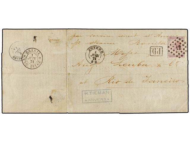 BELGICA. Of.21. 1871. Cover from ... 