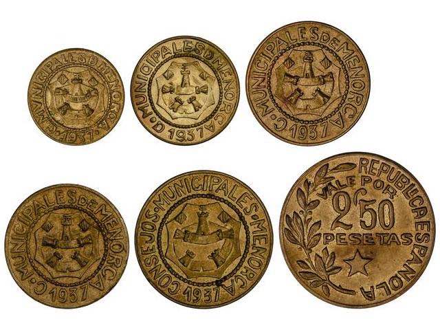 Serie 6 monedas 5 Céntimos a 2,50 ... 