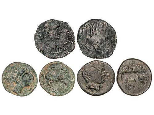 Lote 3 monedas Semis y As (2). ... 