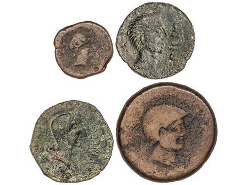 Lote 4 monedas Cuadrante y As (3). ... 