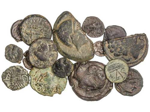 Lote 16 monedas Óbolo, Sextante, ... 