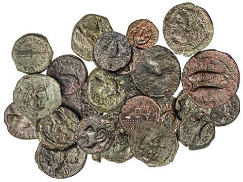 Lote 24 monedas Cuadrante (2), ... 