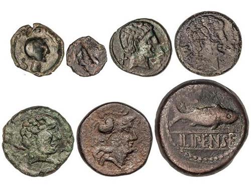 Lote 7 monedas AE 15, Semis, As ... 