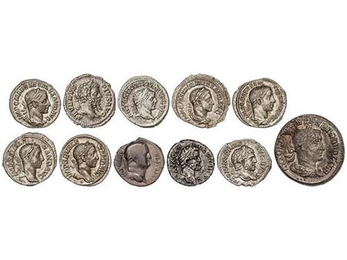 Lote 11 monedas Denario (9), ... 