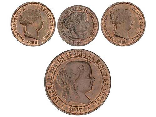 Elisabeth II - Lote 4 monedas 1/2. ... 