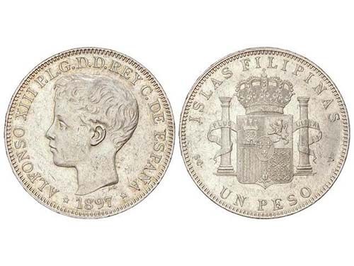 1 Peso. 1897. MANILA. S.G.-V. ... 