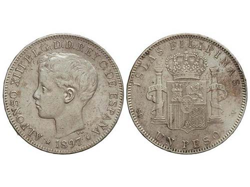 1 Peso. 1897. MANILA. S.G.-V. ... 