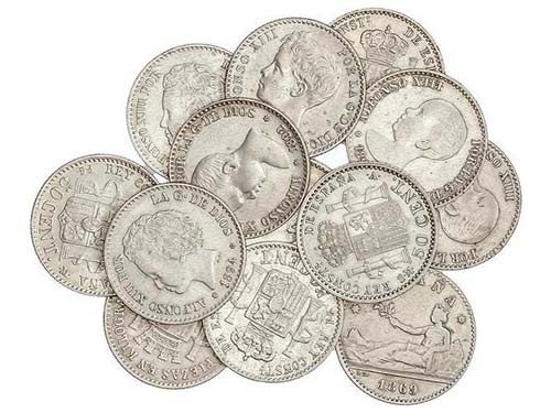 Lote 15 monedas 50 Céntimos. 1869 ... 