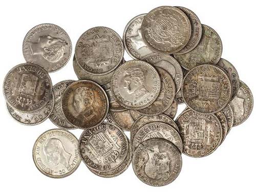 Lote 35 monedas 50 Céntimos. 1869 ... 