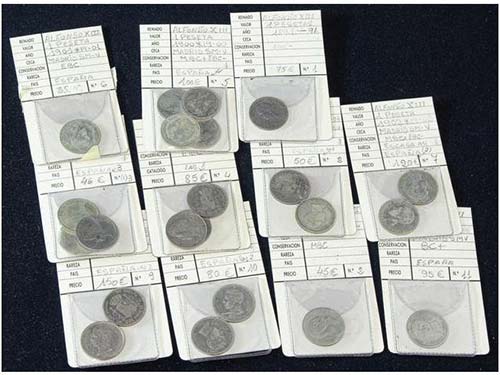 Lote 22 monedas 1 Peseta. 1891 a ... 