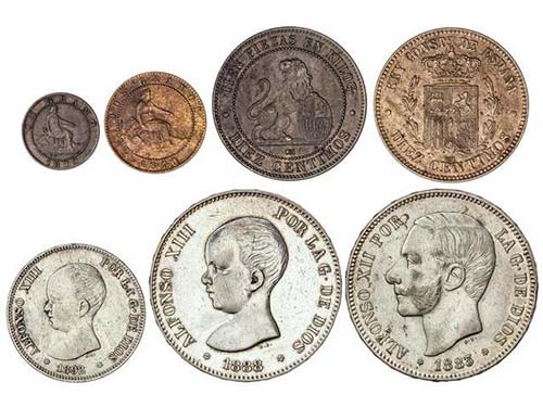 Lote 7 monedas 1, 2, 10 Céntimos ... 